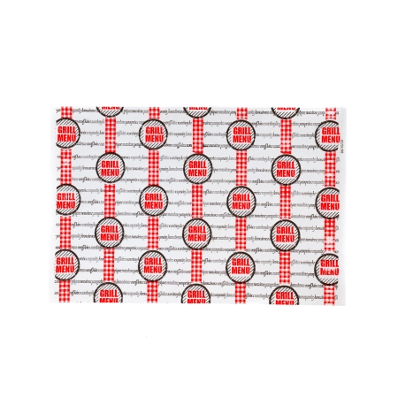 Χαρτί περιτυλίγματος βεζιταλ τυπωμένο grill menu 18*27cm