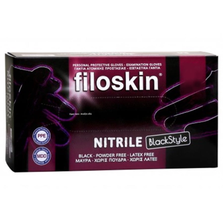 Γάντια νιτριλίου μαύρα Filoskin Medium