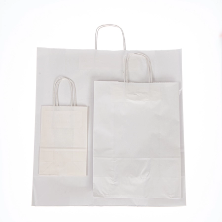 Τσάντα χάρτινη στριφτό λευκό 22*31*10cm